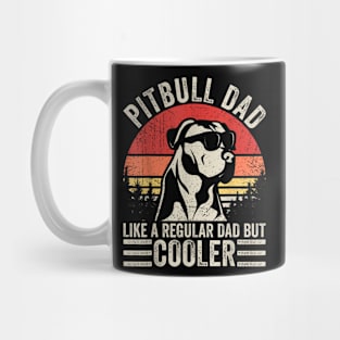 Vintage Pitbull Dad Like A Regular Dad But Cooler Funny Mug
